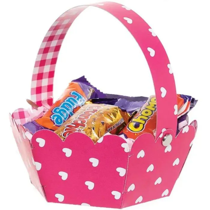 Kit de dessin Baker ross - FC477 - Lot de 8 paniers en forme de coeur en caoutchouc mousse pour bricolage d'enfants-2
