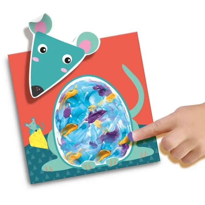 My first - Peinture au doigt - Animaux - SES CREATIVE - Peins 8 cartes d’animaux joyeux.-3