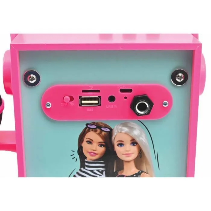 Enceinte Bluetooth® portable - Barbie - Tendance - Micro inclus - Effets lumineux - Rose et multicolore-3