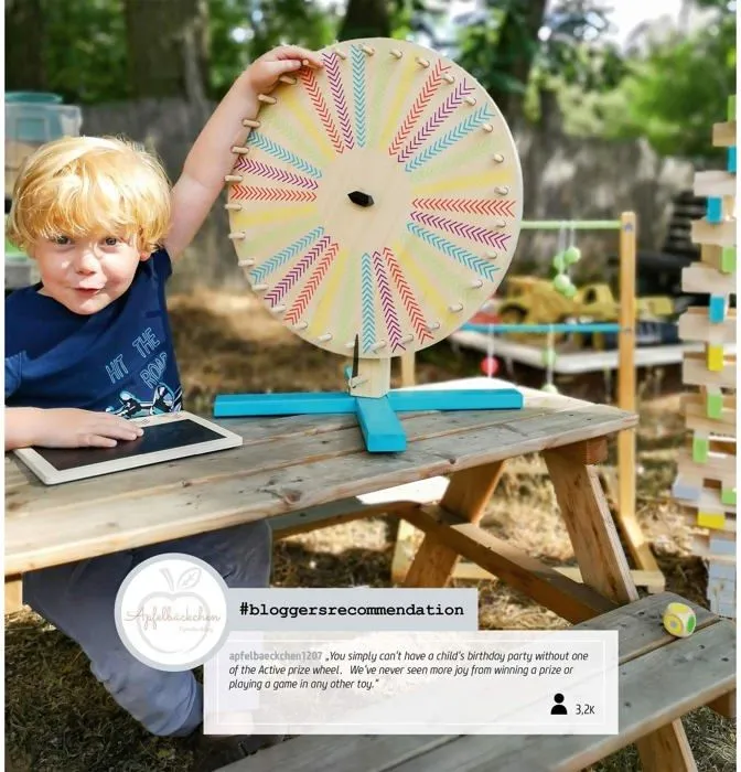 Jeu de société - Small foot - 11371 - Roue de la Fortune en bois - 30 champs de couleur - Tableau noir - 5 ans-3