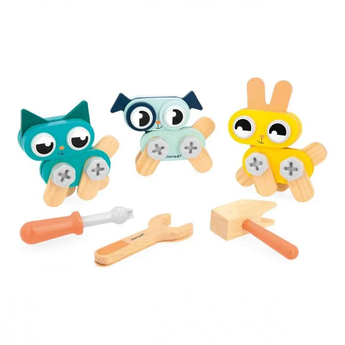 3 Petits Animaux à Bricoler Brico'Kids - Jeu de Construction Enfant - 53 Accessoires - Jeu d'Imitation - Dès 3 Ans-0