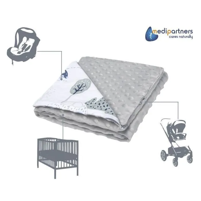 Couverture pour Bébé et Enfant Medi Partners 100% Coton et Polyester Minky Bilatéral Doux Multifonctionnel 75x100 cm-3