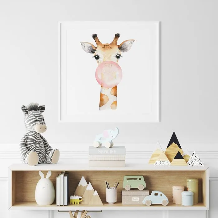 Poster / Affiche carrée Enfants - Girafe bulle 3617681224792 - 70x70 cm-0