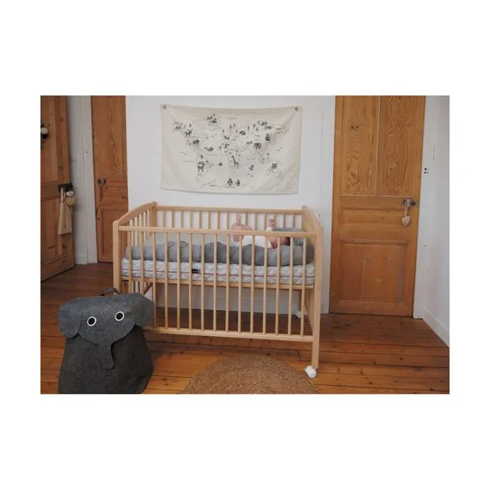 Combelle - 152323 - Lit Arthur 60x120 avec roulettes - Hybride Kaki-1