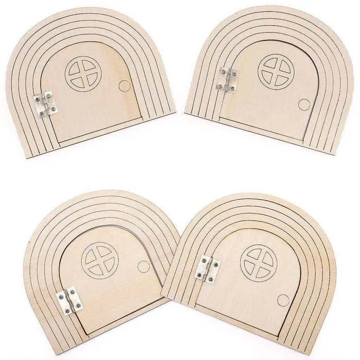 Baker ross - FC825 - Decorations de Portes en Bois motif Fee - Lot de 4, Activites Manuelles pour les Enfants ()-1