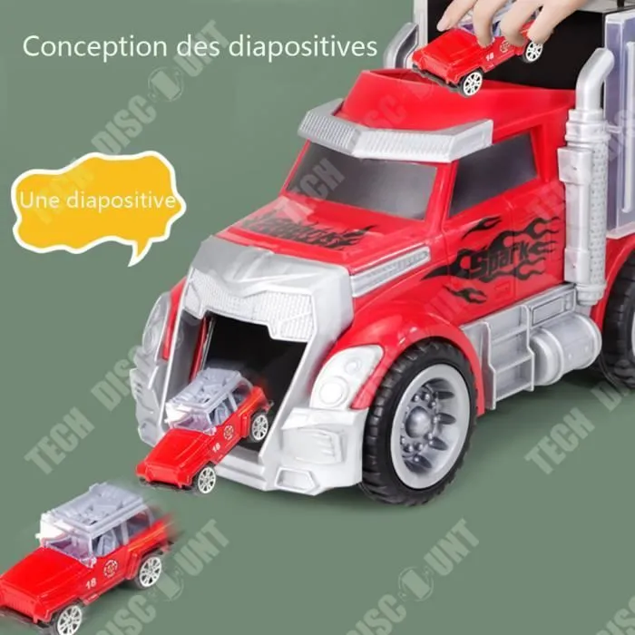 TD® Jouets voiture conteneur Stockable Enfants Grande Plastique Modèle de véhicule d'ingénierie de simulation Jouets pour garçons-1