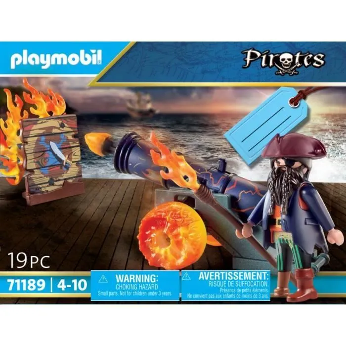 PLAYMOBIL - 71189 - Pirate et canon de feu - Mixte - Intérieur - Enfant-0