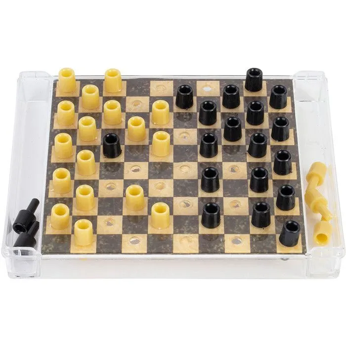 Jeu de Dame - COFALU - KIM'PLAY - Plateau en plastique - Jeu de voyage - poche-1
