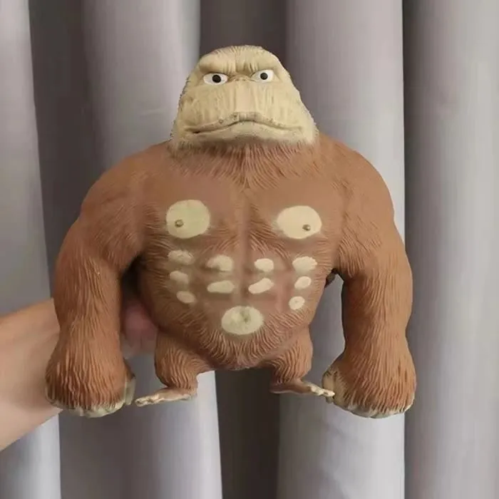 Version sable - Grand Jouet Géant Anti-stress Orang-outan, Singe Squishy Élastique, Gorille Drôle-1