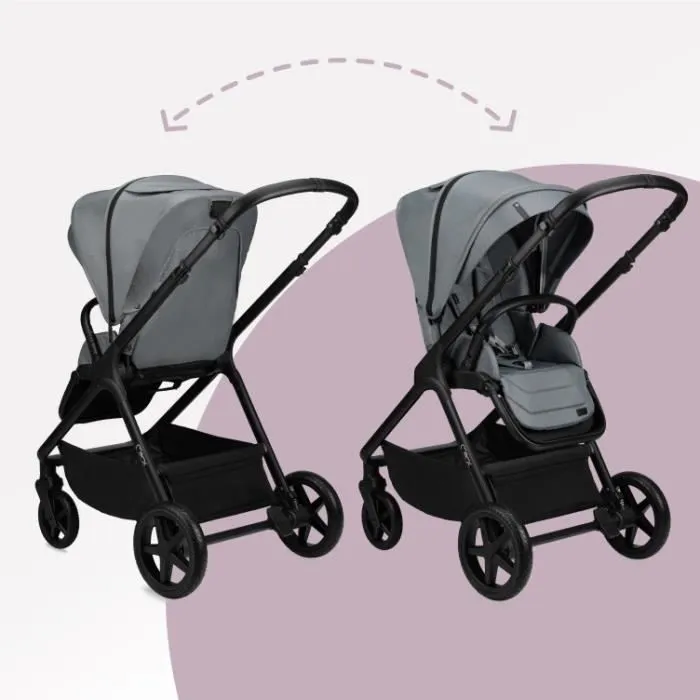MoMi GISELLE Poussette combinée 2en1 - Poussette citadine pliante et nacelle - Jusqu'à 22 kg - Kit d'accessoires et Sac - Gris-3