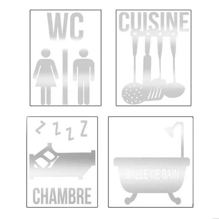 Stickers miroir plaque de porte - ATMOSPHERA - 25 x 25 cm - Acrylique - Décoration murale - Adulte-0