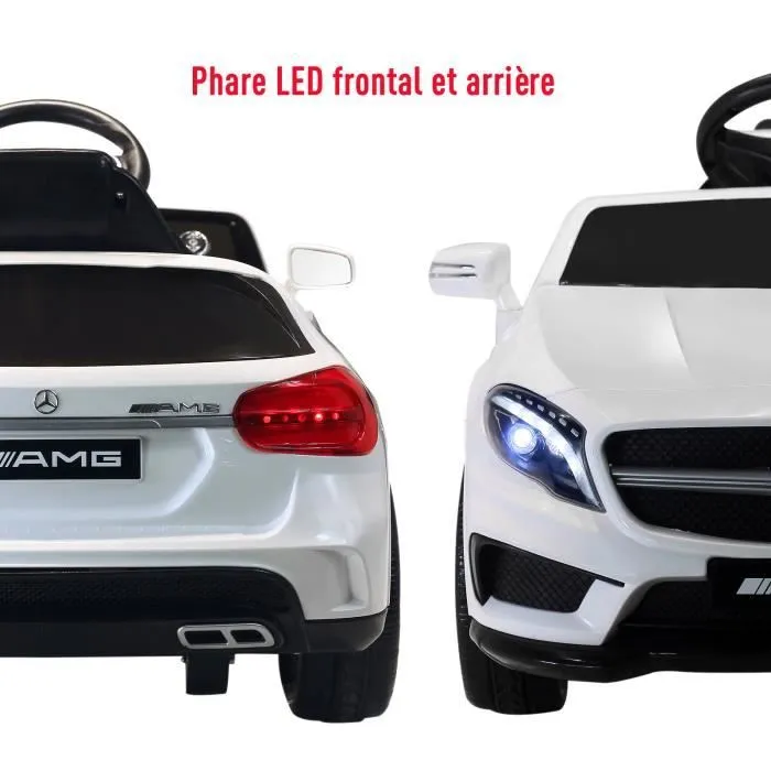 Voiture véhicule électrique enfants 6 V 15 W V. max. 7 Km/h télécommande effets sonores + lumineux blanc Mercedes GLA AMG-3