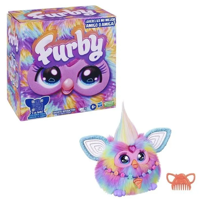 Jouet en Peluche Interactif - Furby - Tie Dye - Multicolore - Version Espagnole-3