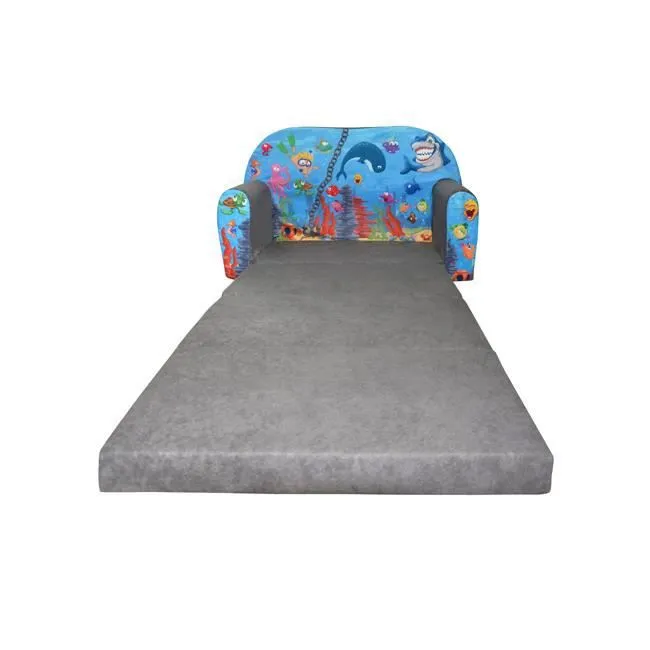 LIT ENFANT CANAPÉ SOFA + POUF ET COUSSIN l'Océan-3