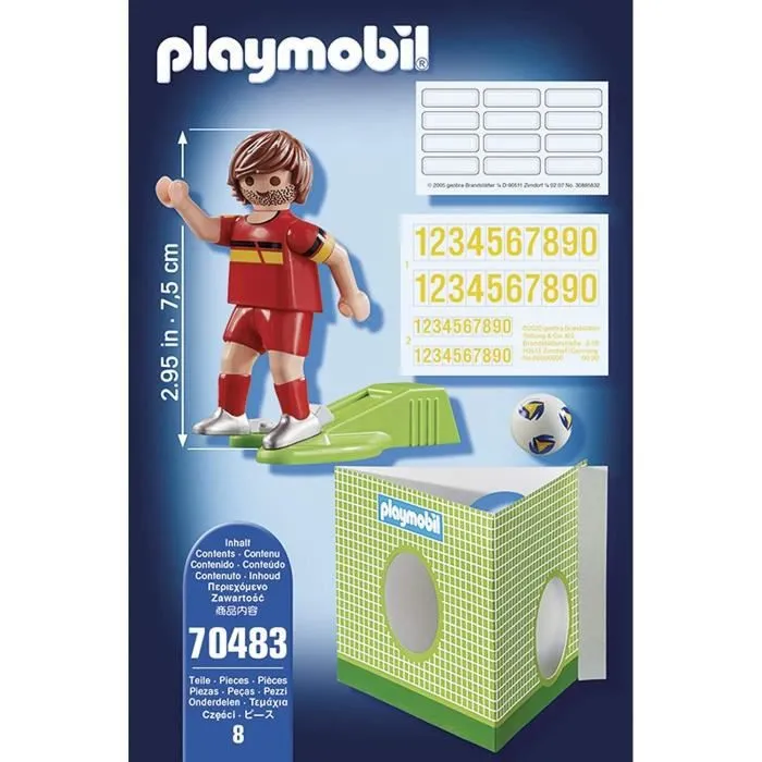 PLAYMOBIL - Sports & Action - Joueur Belge - Fonction de tir à une main - Maillot équipe Belgique-1