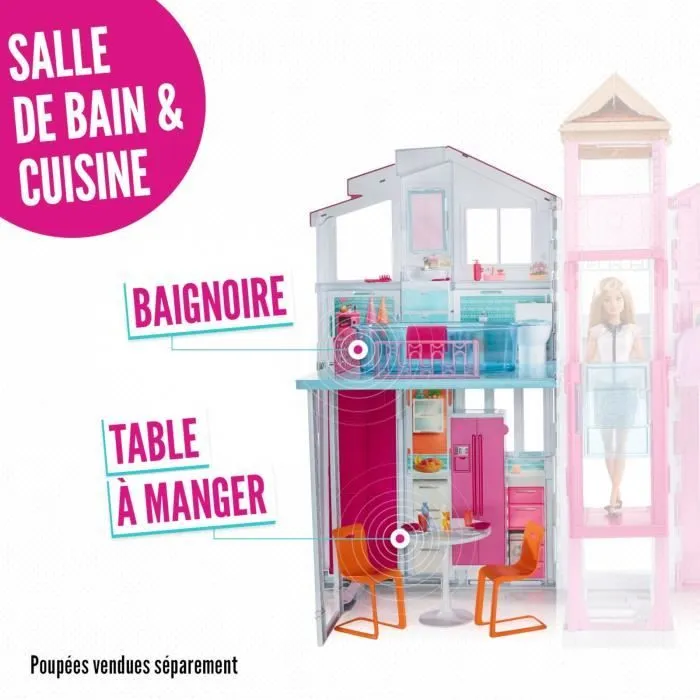 Maison de Luxe - BARBIE - 4 pièces spacieuses - Repliable - Accessoires design-2