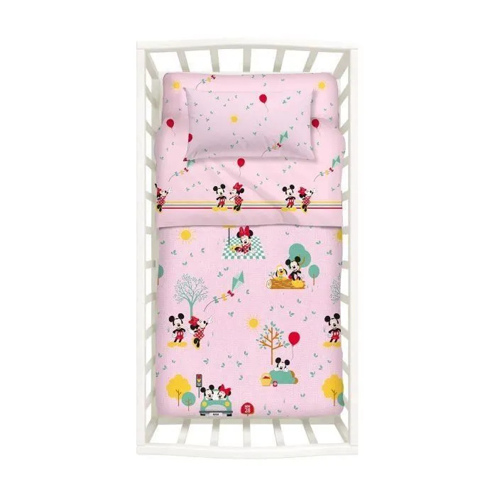 Couvre-lit en panama pour lit bébé Caleffi Mickey & Minnie-0