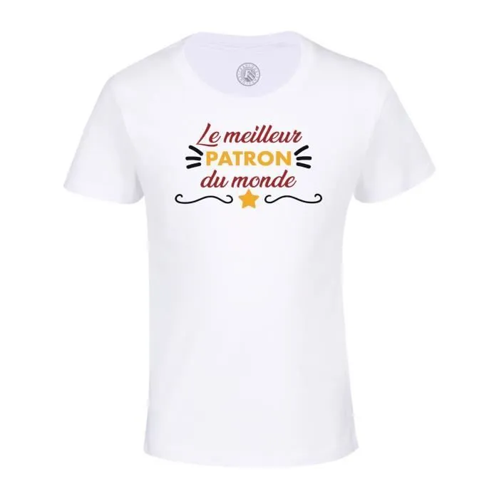 T-shirt Enfant Blanc Le Meilleur Patron du Monde Boss Entreprise CEO-0