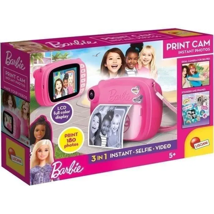 Appareil Photo Instantané - HI TECH - PRINT CAM - BARBIE - Double caméra, effets spéciaux, impression instantanée-1