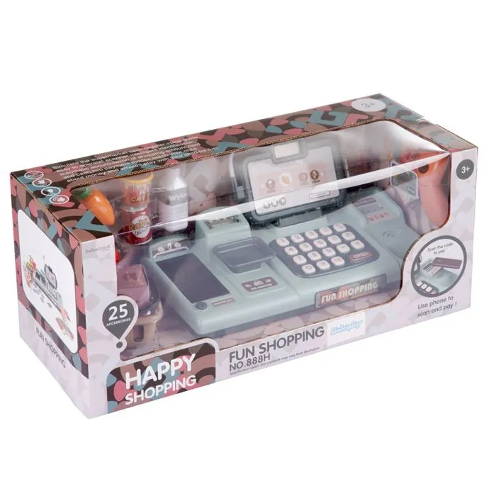 Kinderplay Caisse enregistreuse enfant avec calculatrice, sons, lumière, scanner, accessoires – dès 3 ans, KP3437-5