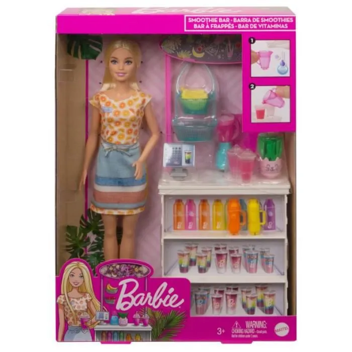 Barbie ensemble de jeu Smoothie Bar filles 11 pcs-1