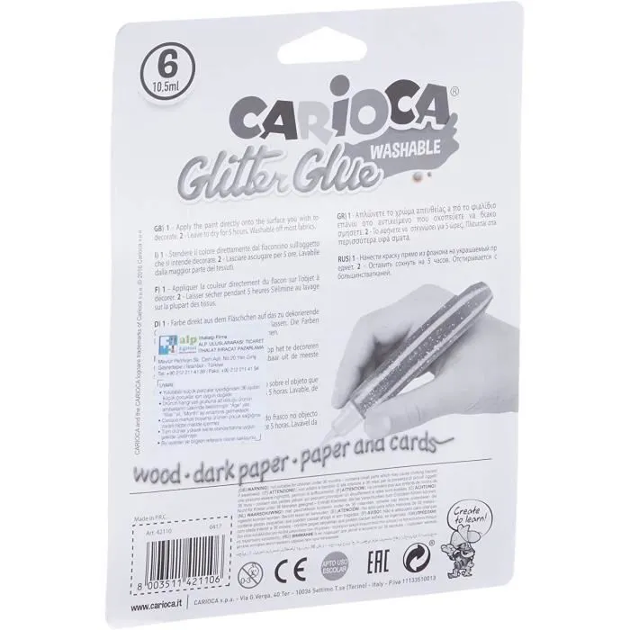 Carioca à Paillettes à coller (lot de 6) - 42110-1