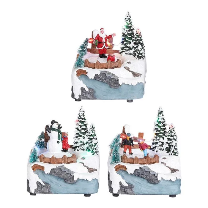 Décoration de Noël - House of Seasons - 11 x 9 x 13,5 cm - Couleurs festives - À poser-0