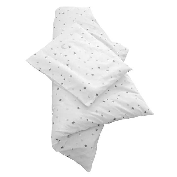 ROBA Parure de lit Bébé "Sternenzauber grau" - Housse de Couette 80x80 cm + Taie 40x35 cm-1