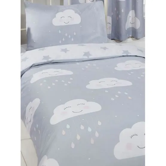 Housse de couette - PriceRightHome - Plaisir de nuages - Gris et blanc - Synthétique - Chambre - Enfant-1