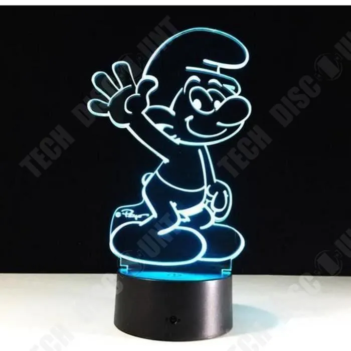 TD® 3d veilleuse créative sept couleurs lumière usb dessin animé rêve chambre lampe chevet plug-in sept couleurs lumière led veilleu-3