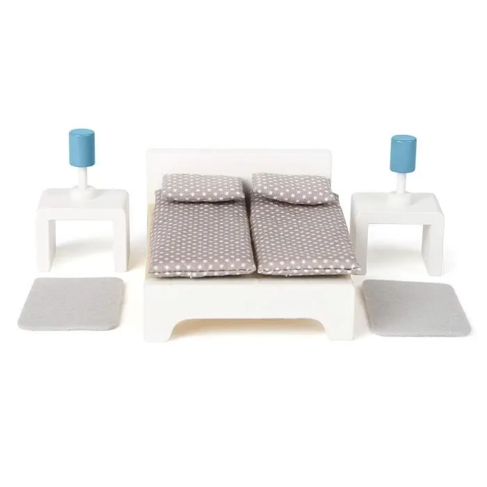 Small Foot- Set Complet de Meubles de Maison de poupée, en Bois, séjour, Cuisine,Chambre et Salle de Bains,à partir de 3 Ans 2451-1