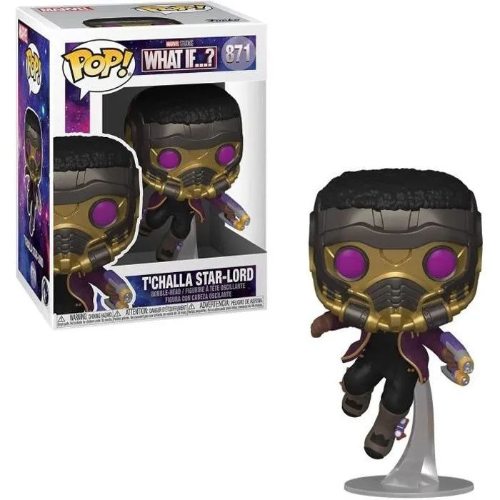 Figurine Funko Pop! Marvel Studios : What if…? - T'Challa Star-Lord-0