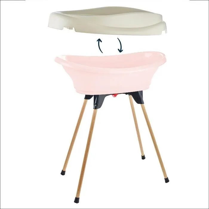 Pack plan à langer et baignoire - THERMOBABY - VASCO - Rose Poudré - 2 en 1-1