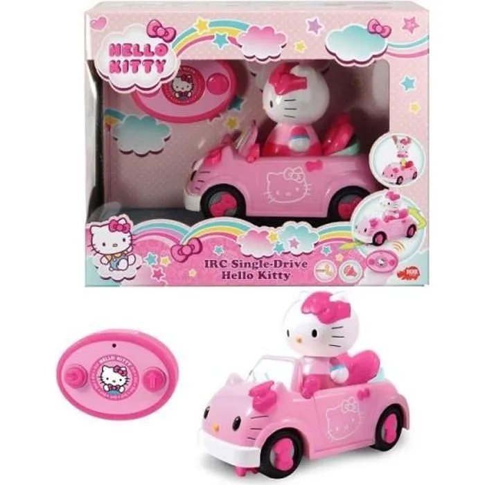 HELLO KITTY Voiture Radiocommandée Décapotable + 1 figurine-0