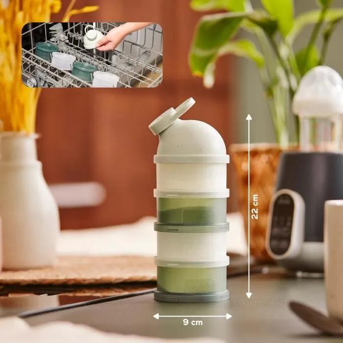 Babymoov Boîtes Doseuses de Lait en Poudre Babydose - Bec verseur ergonomique - Made in France, Vert-5