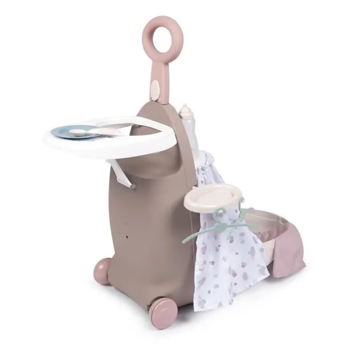 Valise Nurserie 3 en 1 - Baby Nurse - Pour Poupons jusqu'à 42cm - Beige/Rose/Blanc-0