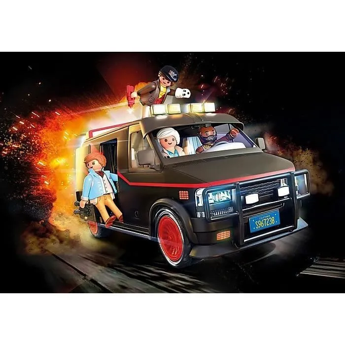 PLAYMOBIL 70750 Le Fourgon de l'Agence tous risques, Classic cars, Adulte, Voiture de collection-4