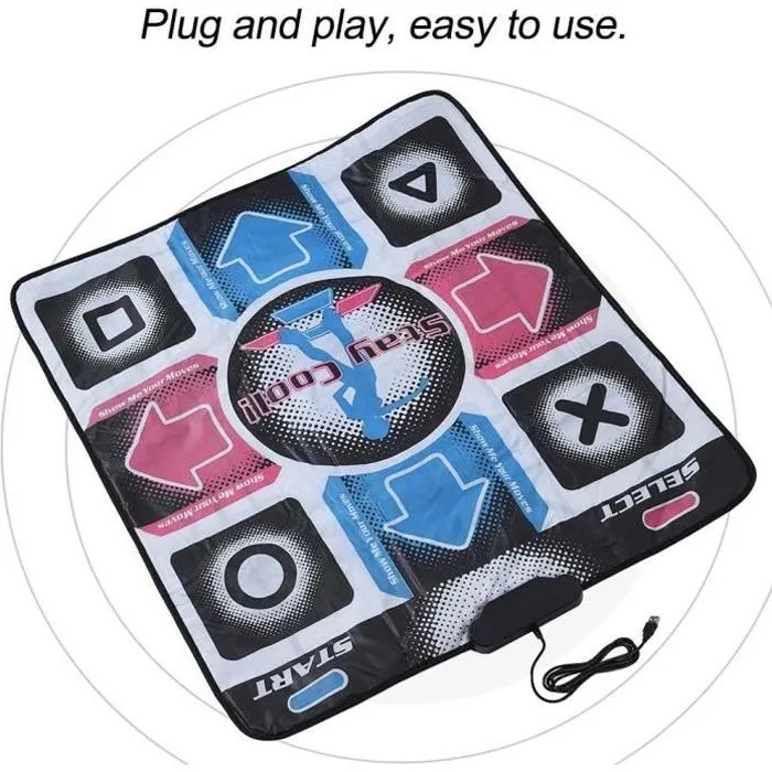 WJ Tapis de Danse USB,Tapis de Jeu Musical électronique Jouets Tapis de Danse USB 93 x 83 cm-0