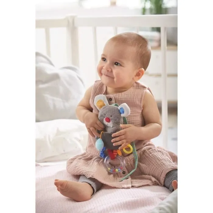 Hochet à suspendre - HABA - Souris - Gris - Multicolore - Pour bébé-0