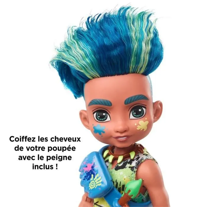Cave Club - Poupée Slate 20 cm avec accessoires et son animal de compagnie préhistorique Taggy-1