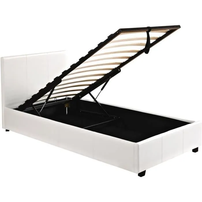 Lit avec coffre "Carla" - 90 x 190 cm - Blanc-0