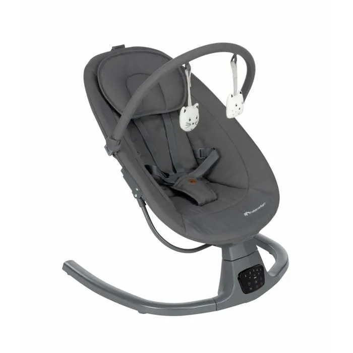 BEBECONFORT MELILO, Transat balancelle, confortable, musical, De 0 à 9 mois (9kg), Mineral Graphite-0