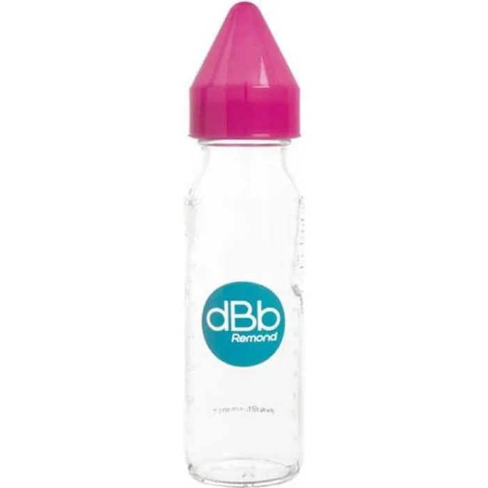 dBb Remond Biberon Régul'Air Verre Rose Translucide 240ml-0