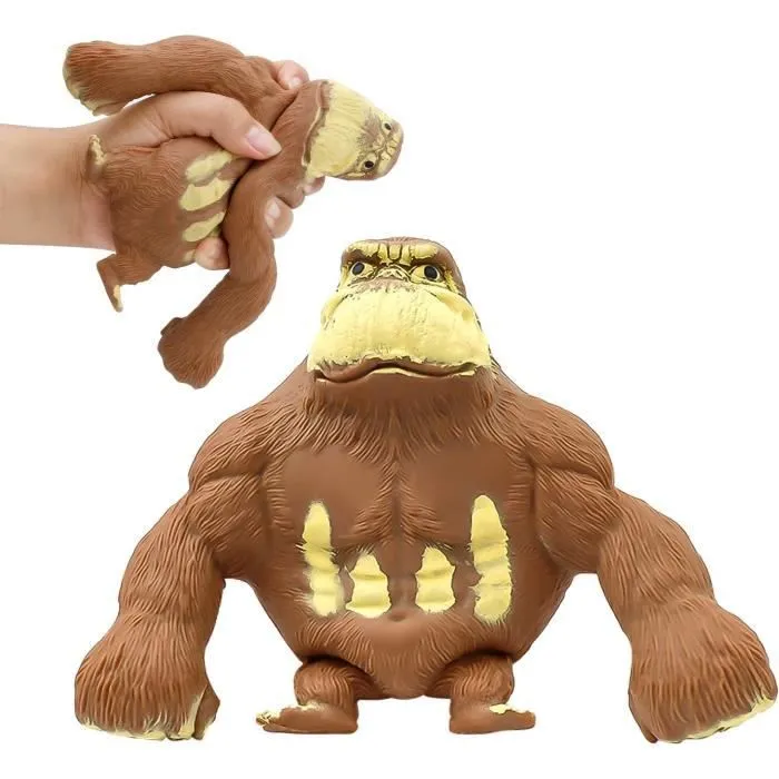 MONKEYMAN : Jouet Figurine Gorille Singe Élastique et Déformable Anti-Stress-0