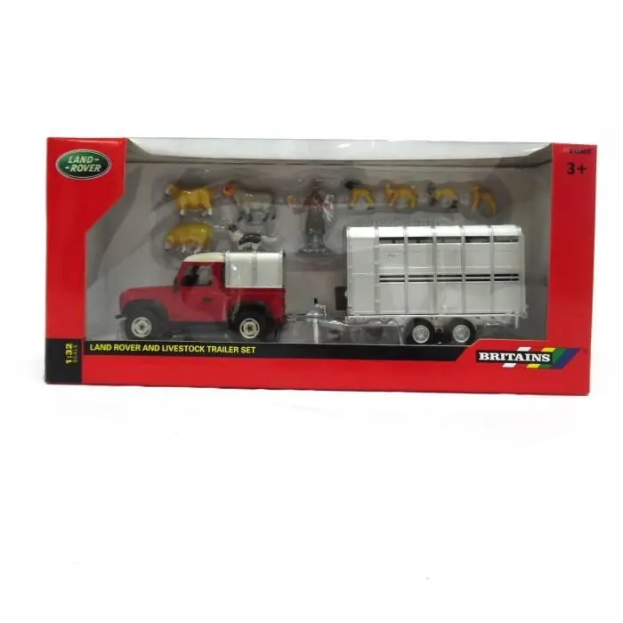 Coffret Elevage de Moutons - BRITAINS - 1/32 - Véhicule avec remorque et 6 animaux-1