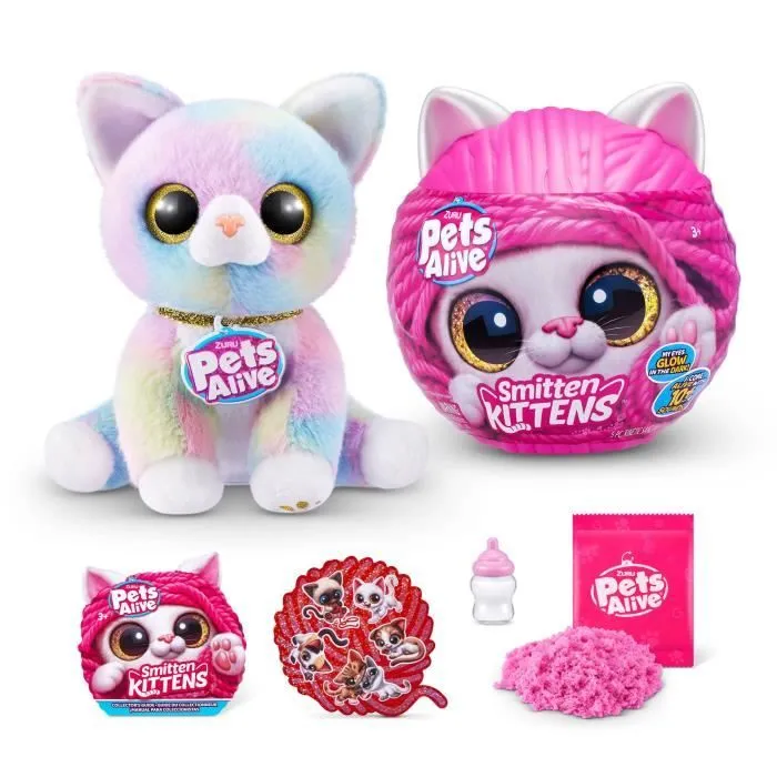 Peluches Interactives - ZURU - Smitten Kittens S1 - 8 chatons à collectionner avec sons et biberon-4