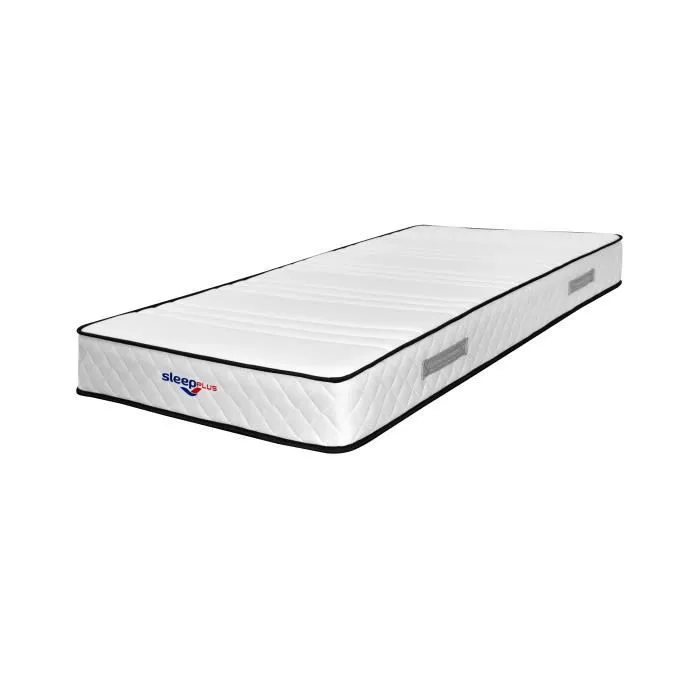 Lot de 2 Matelas mathieu a Ressorts Ensaches 4 cm Memoire de Forme 80 Kg-m3 2 Aleses 90x190 Hauteur -- 21 cm - Accueil Moelle-0