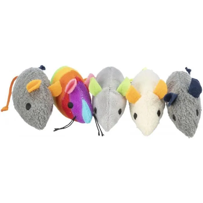 Jouet pour chat - TRIXIE - Souris en peluche - 7cm - Gris - Intérieur-0