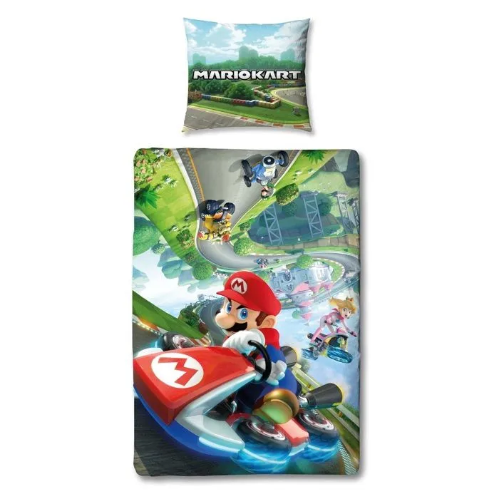 Mario Kart - Parure de lit en microfibre Mario II (140x200cm + 63x63cm)-0