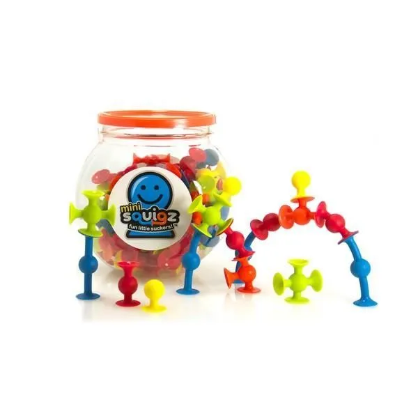 Jeu de Construction - Fat Brain Toys - MINI-SQUIGZ - 75 pièces - 5 formes - Silicone-0